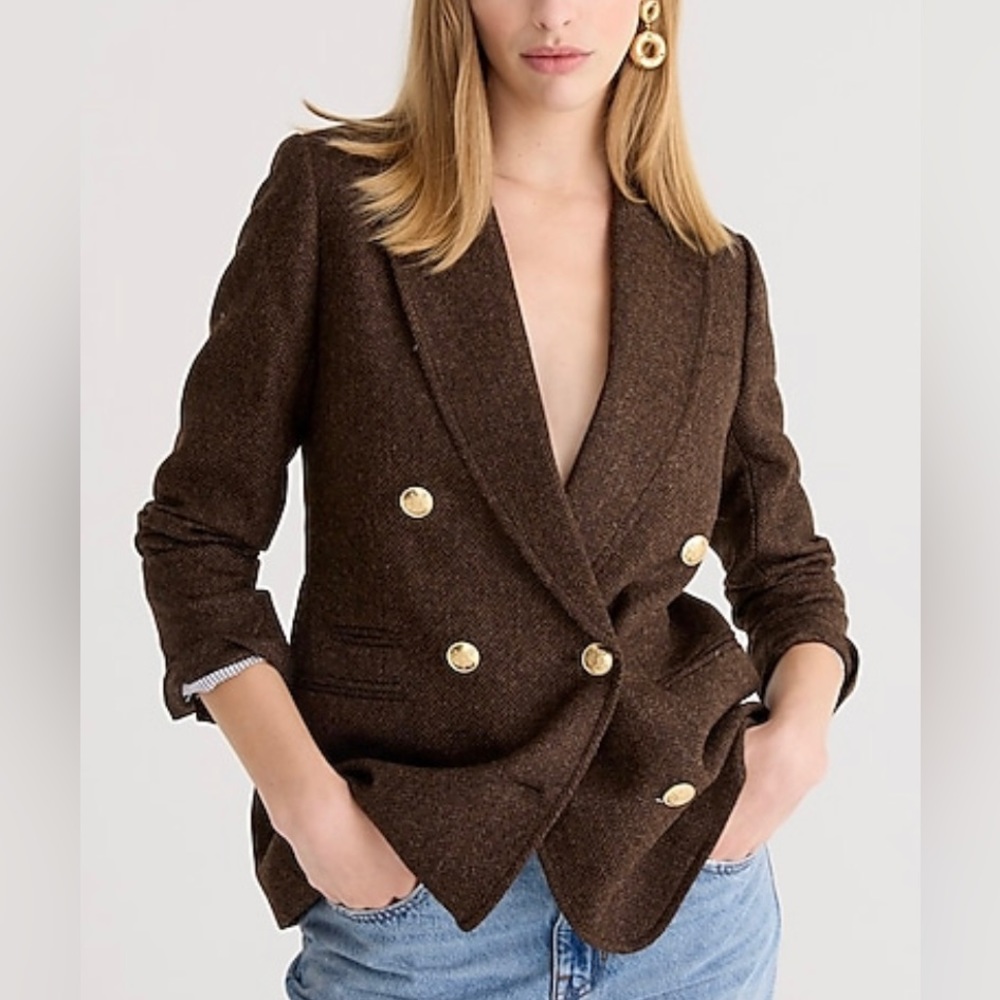 J.Crew Bristol blazer in chocolate herringbone wool